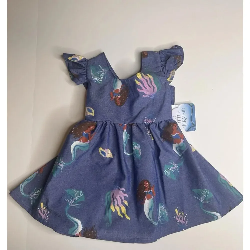 NWT Size 12M Disney Princess Little Mermaid Ariel Blue Dress , Baby Girls